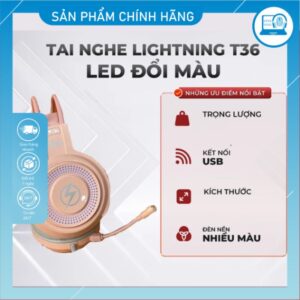 Tai nghe Lightning T36 Hồng 3