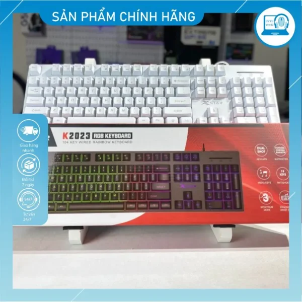 Bộ phím chuột giả cơ Xstar K2023 led 7 màu 4